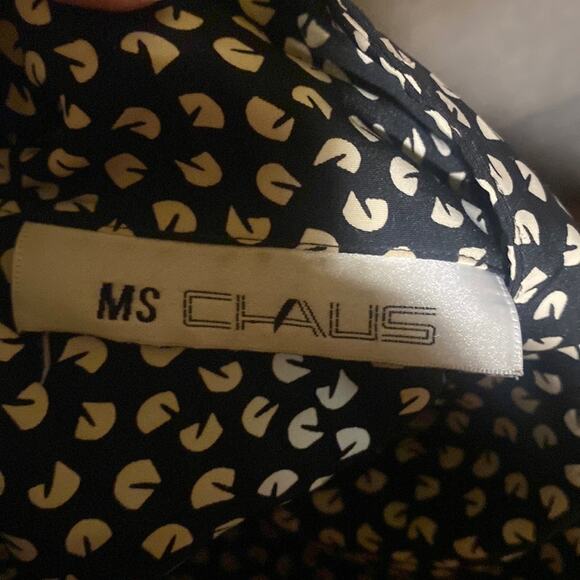 VNTG MS. CHAUS geometric pattern button up dress 12 - Picture 2 of 6